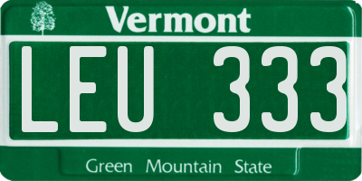 VT license plate LEU333