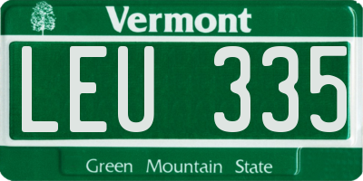 VT license plate LEU335