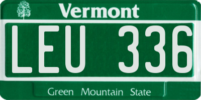 VT license plate LEU336