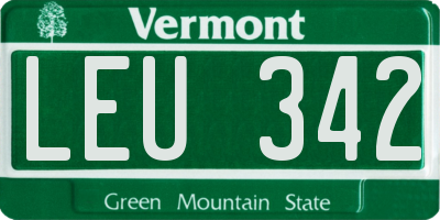 VT license plate LEU342