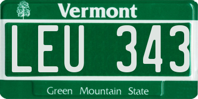 VT license plate LEU343