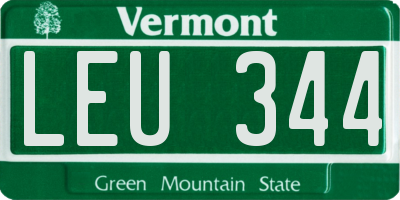 VT license plate LEU344