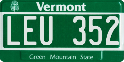 VT license plate LEU352