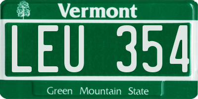 VT license plate LEU354