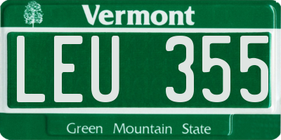 VT license plate LEU355