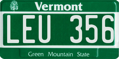 VT license plate LEU356