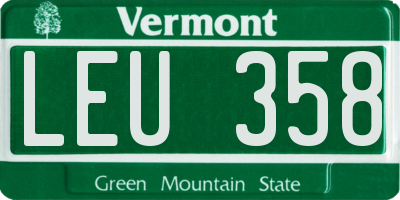 VT license plate LEU358