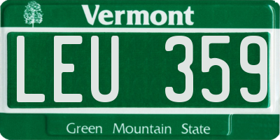 VT license plate LEU359