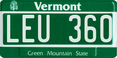 VT license plate LEU360