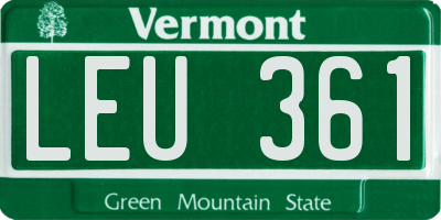 VT license plate LEU361