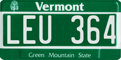 VT license plate LEU364