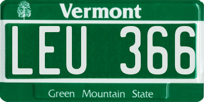 VT license plate LEU366