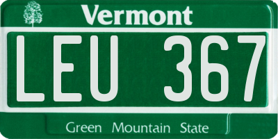 VT license plate LEU367