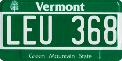 VT license plate LEU368