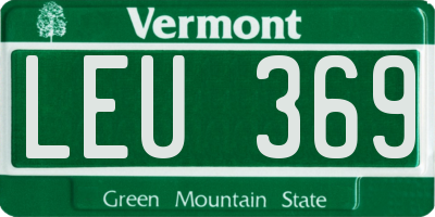 VT license plate LEU369