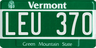 VT license plate LEU370