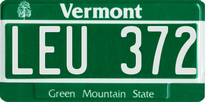 VT license plate LEU372
