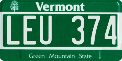 VT license plate LEU374