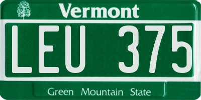 VT license plate LEU375