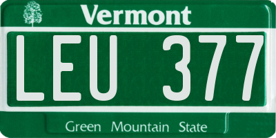 VT license plate LEU377