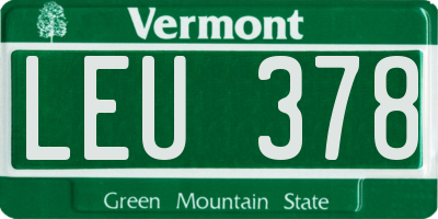 VT license plate LEU378
