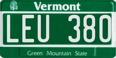 VT license plate LEU380