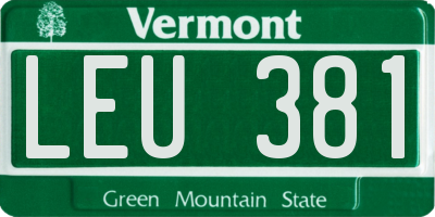 VT license plate LEU381