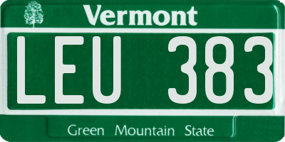 VT license plate LEU383
