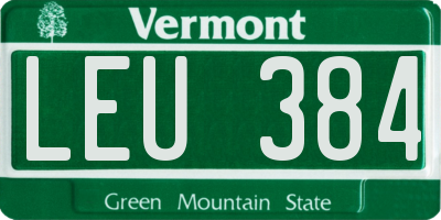 VT license plate LEU384