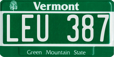 VT license plate LEU387