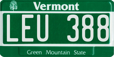 VT license plate LEU388