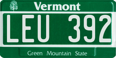 VT license plate LEU392