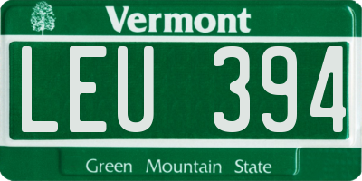 VT license plate LEU394
