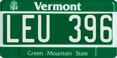 VT license plate LEU396
