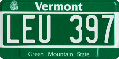 VT license plate LEU397