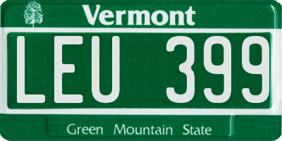VT license plate LEU399