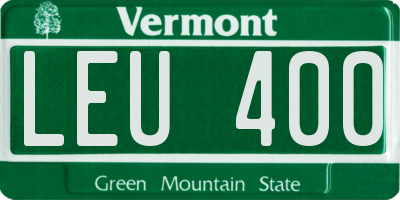 VT license plate LEU400
