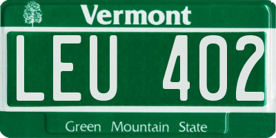 VT license plate LEU402