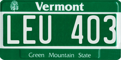VT license plate LEU403