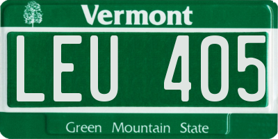 VT license plate LEU405