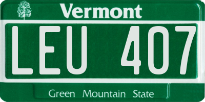 VT license plate LEU407
