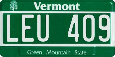 VT license plate LEU409