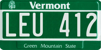VT license plate LEU412