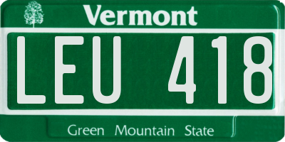 VT license plate LEU418