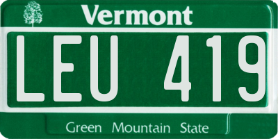 VT license plate LEU419