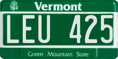VT license plate LEU425