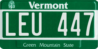 VT license plate LEU447