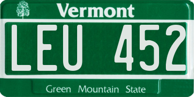 VT license plate LEU452
