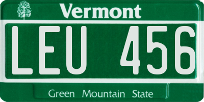 VT license plate LEU456