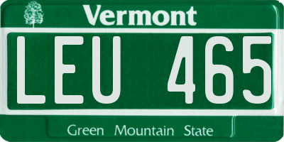 VT license plate LEU465